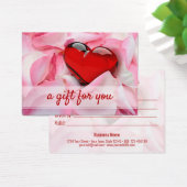 Glass Heart Roos Petals Valentijnsdag Gift Kaart (Bureau)