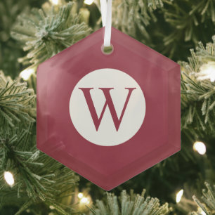 Glass Hexagon Ornament met gepersonaliseerd monogr
