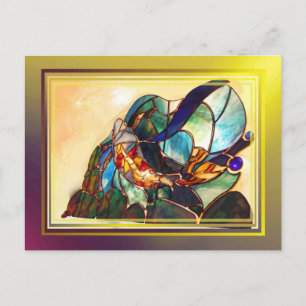 Glass Japanese Koi Fish Innovative Art Briefkaart