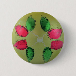 Glass kerstbal Green Cadeau Decoration Ronde Button 5,7 Cm