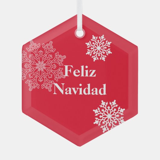 Glass Kerstornament Feliz Navidad Glas Ornament (Voorkant)