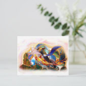 Glass Koi Fish Art japonais Design Carte postale (Debout devant)