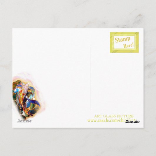 Glass Koi Fish Art japonais Design Carte postale (Dos)