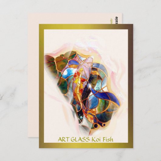 Glass Koi Fish Modern Fine Art Briefkaart (Voorkant / Achterkant)