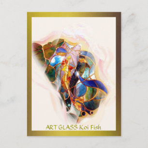 Glass Koi Fish Modern Fine Art Briefkaart