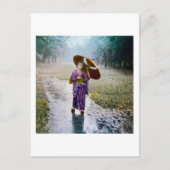 Glass Magic Lantern Slide A JAPANESE MEISJE IN RAI Briefkaart (Voorkant)