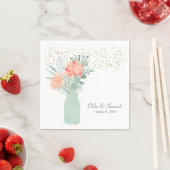 Glass Mason Jar Wedding Frosted Servetten (Insitu)