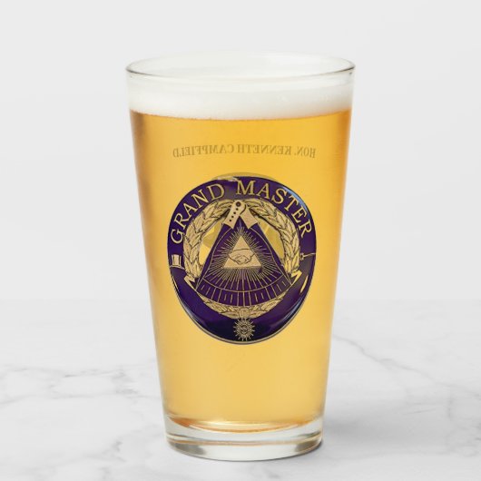 Glass met gepersonaliseerde grootmaster glas (Voorkant gevuld)