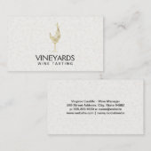 Glass met goudshimmer-wijn visitekaartje (Voorkant / Achterkant)