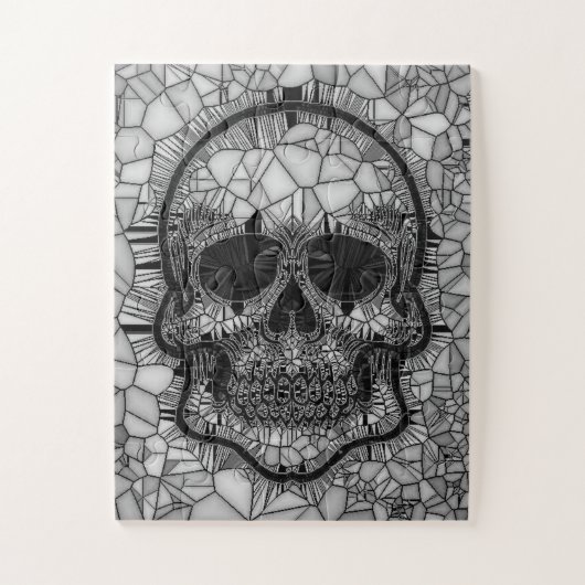 Glass Mosaic Skull, zwart wit Legpuzzel (Verticaal)