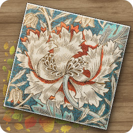 Glass ONDERZETTER - Honeysuckle Design - William M