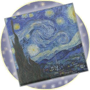 Glass ONDERZETTER "Sterrennacht" - Vincent van Gog