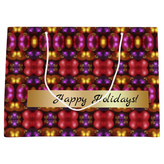 Glass Ornament Pattern Gift Bag Groot Cadeauzakje (Voorkant)