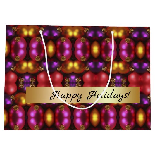 Glass Ornament Pattern Gift Bag Groot Cadeauzakje (Achterkant)