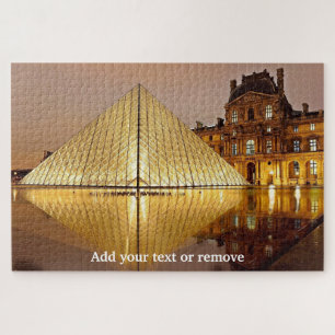 Glass piramide ingang Louvre Museum, Parijs; Legpuzzel
