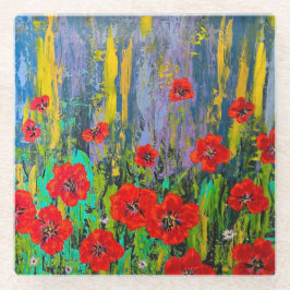 Glass Poppies Onderzetter