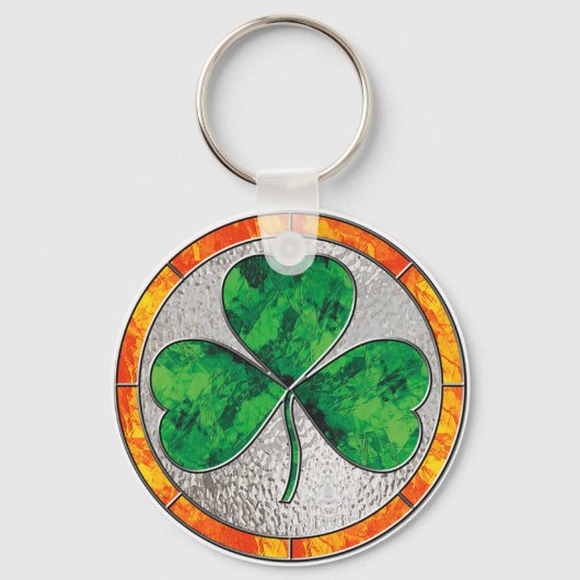 Glass Shamrock Sleutelhanger (Voorkant)