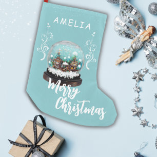 Glass Snowball Winter Village Foliage Kerstmis Kleine Kerstsok