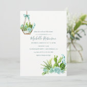 Glass Terrarium Succulent Bridal Shower Kaart (Staand voorkant)