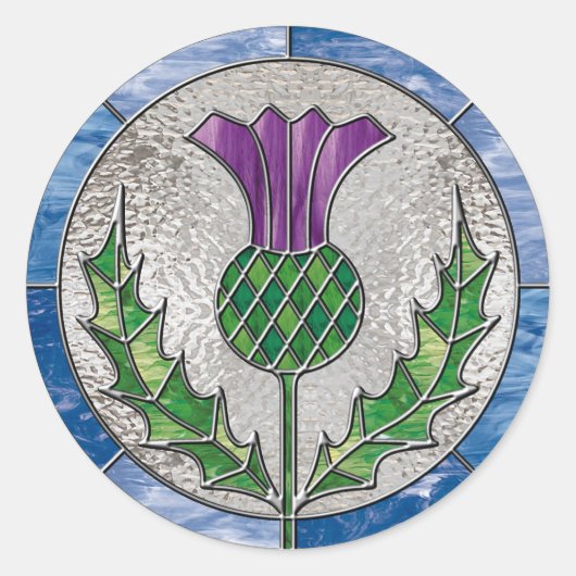 Glass Thistle Ronde Sticker (Voorkant)