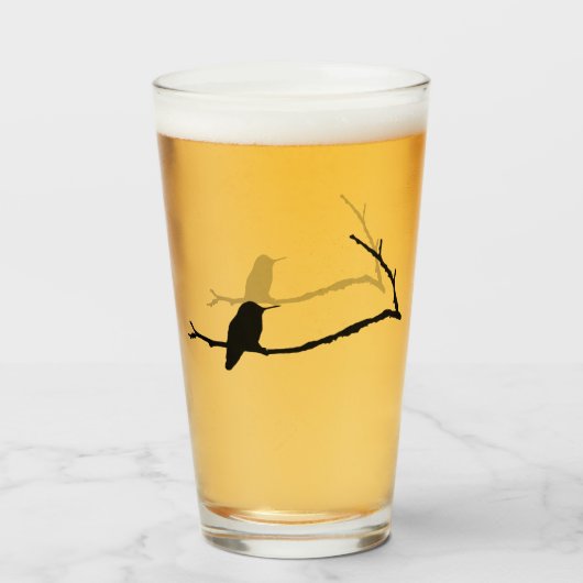 Glass Tumbler - Hummingbird Sitting on Tree Branch (Achterkant gevuld)