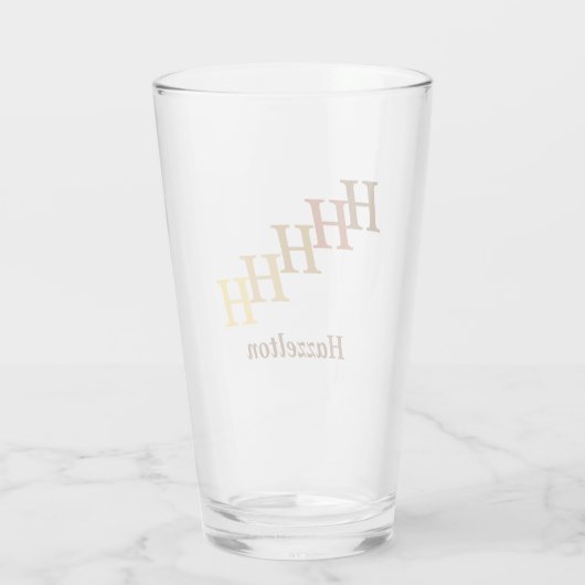 Glass Tumbler - Stepped Initialen en naam in bruin (Achterkant)