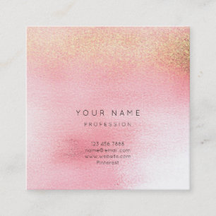 Glass White Roze Rose Gold Peach Ombre Square Vip Vierkante Visitekaartje
