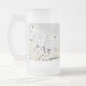 Glass White Stallion in Motion, bevroren Matglas Bierpul (Links)