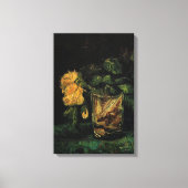 Glass with Roses by Vincent van Gogh Canvas Afdruk (Voorkant)