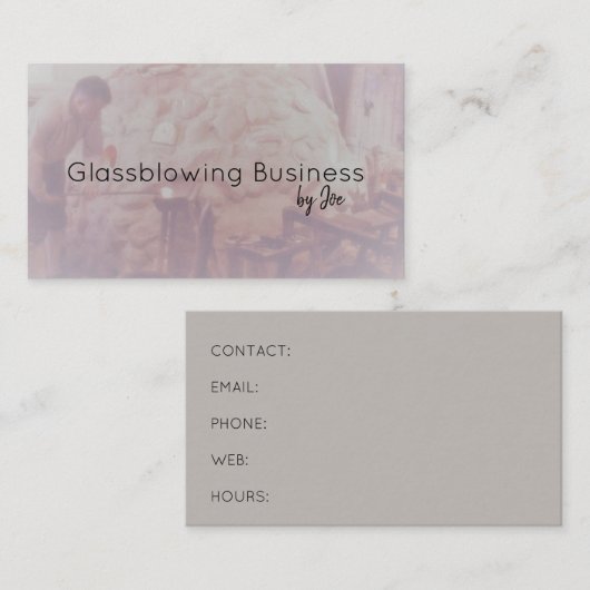 Glassbsting Visitekaartje (Voorkant / Achterkant)