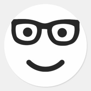 Glasses geek nerd ronde sticker