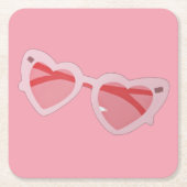 Glasses Vierkante Kartonnen Onderzetter (Voorkant)