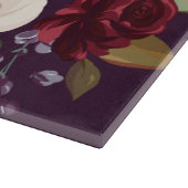 Glassnijpruim Paarse Rozen Gouden Geometrische Flo Snijplank (Hoek)