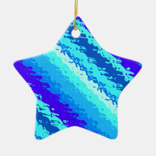 Glasstrepen - schaduwen van blauw oceaanblauw keramisch ornament
