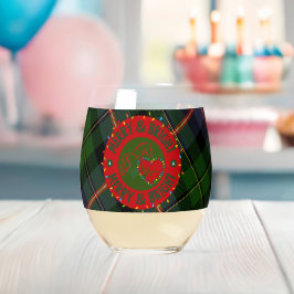 Glassware Multiple Options Plaid Merry & Bright Wijnglas Zonder Voet