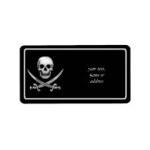 Glassy Pirate Skull & Sword Crossbones Etiket (Voorkant)