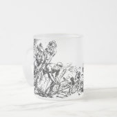 Glastasse "Bicycle Race" Matglas Koffiemok (Voorkant links)