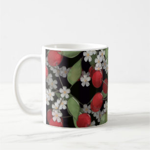 Glastegel 3D vloeibare kers en bloemen bloeien Koffiemok