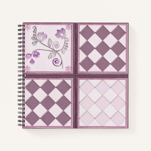 Glastegels 3D-beige kleur Notitieboek (Voorkant)