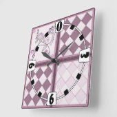 Glastegels 3D paarse kleur Vierkante Klok (Hoek)