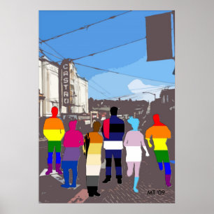 Glastige mensen in Castro #2 Kunstafdrukken Poster