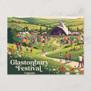 Glastonbury Festival Somerset, Engeland Briefkaart