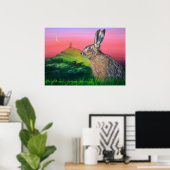 Glastonbury Hare Poster (Thuiskantoor)