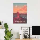 Glastonbury Tor Travel Poster (Bureau à domicile)
