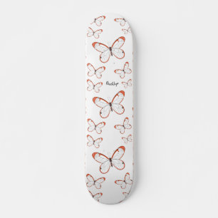 Glasvleugel vlinder cartoon illustratie skateboard