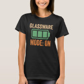 Glaswaremodus op batterijontwerp t-shirt (Voorkant)