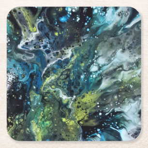 Glaswerk, abstract patroon vierkante kartonnen onderzetter