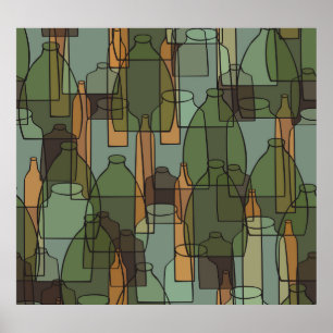Glaswerk Galore: flessenpatroon Poster