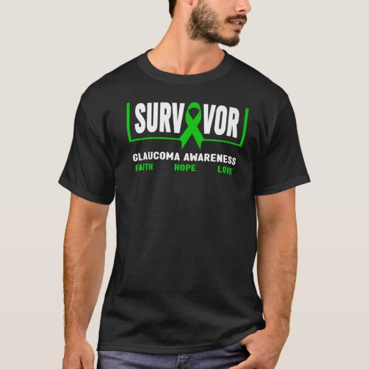 Glaucoma Awareness Shirt - Green Ribbon Glaucoma S (Voorkant)
