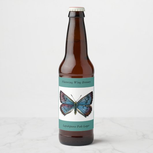 Glaucopsyche arion - De grote blauwe vlinder Bier Etiket (Voorkant)